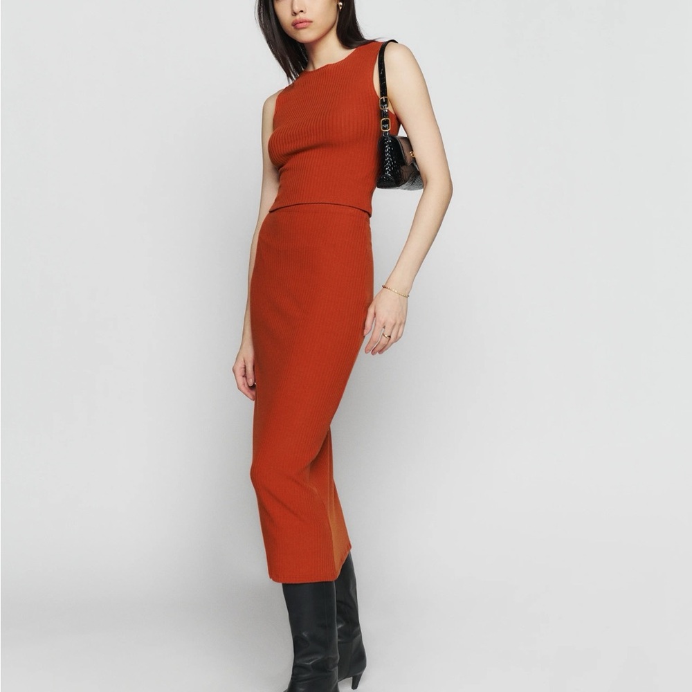 Reformation Rust Maxi Dress